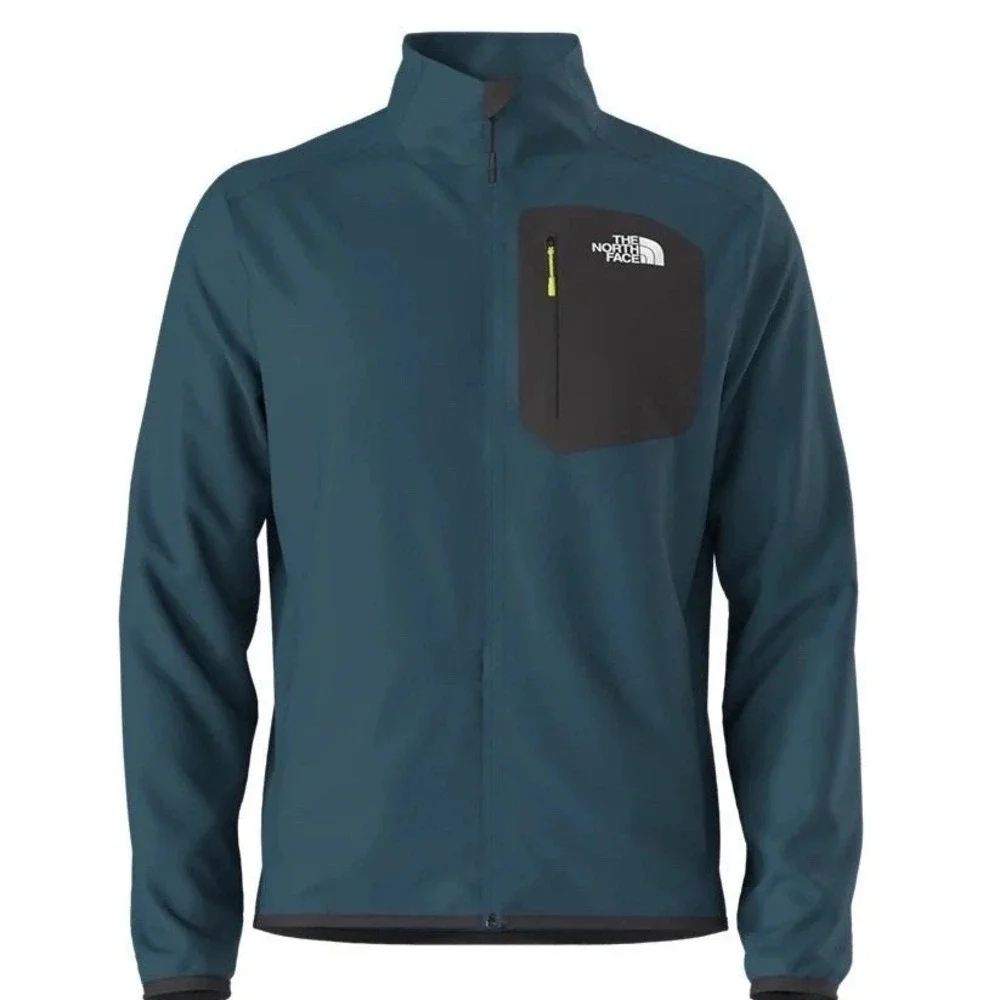 The North Face Crest Full Zip Fleece Jacket Men's XXL Blue NF0A897C Chest Pocket